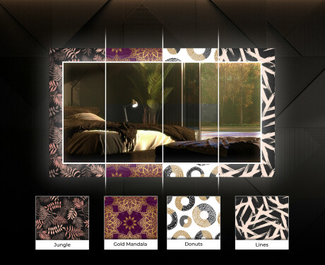 Moderna oglinzi decorative cu leduri perete salon - Jungle #6