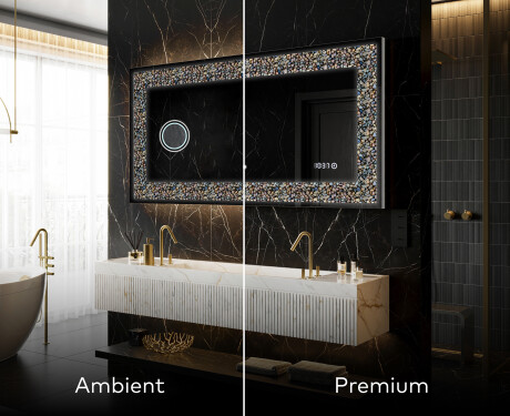 Decoratiune oglinda cu LED moderna - Natural Stones