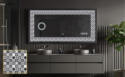 Decoratiune oglinda cu LED moderna - Geometric Symphony