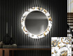Oglinda cu LED rotunda decorativa perete hol - Golden Flowers