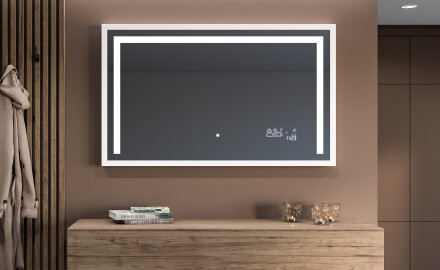 Oglinda LED baie cu rama de lemn - FrameLine L11